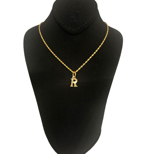 Gold Necklace (Chain with Alphabet Pendant) 18KT - FKJNKL1468