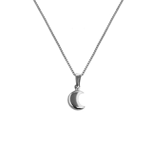 Silver 925 Necklace (Chain with Half Moon Pendant) - FKJNKL1862