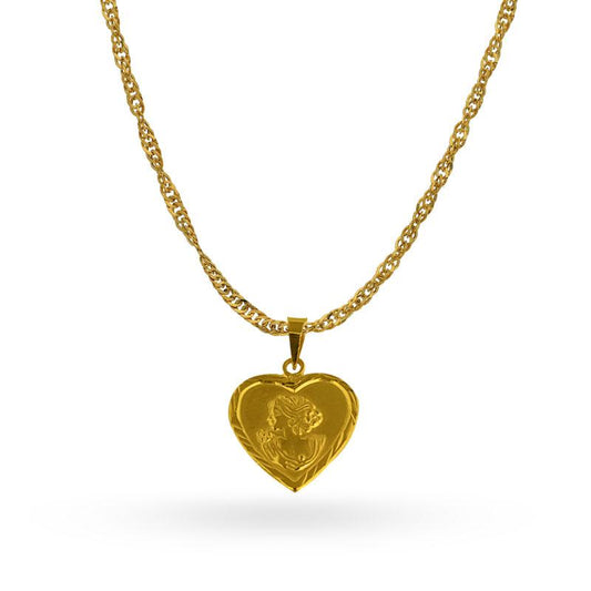 Gold Necklace (Chain with Heart Pendant) 18KT - FKJNKL1838