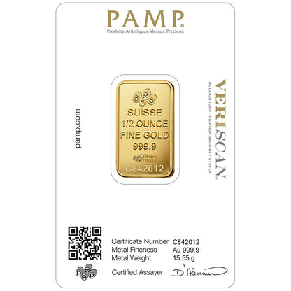 Pamp Suisse Queen Fortuna 1/2 Ounce Gold Bar 24KT - FKJGBR24K2167