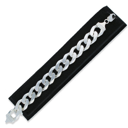 Sterling Silver 925 Men's Curb Bracelet - FKJBRLSLU1119