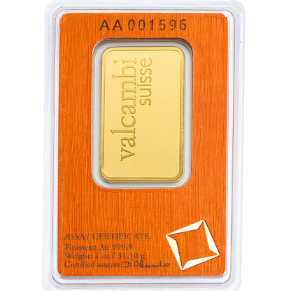 Valcambi Suisse 1 Ounce Gold Bar 24KT - FKJGBR24K2178