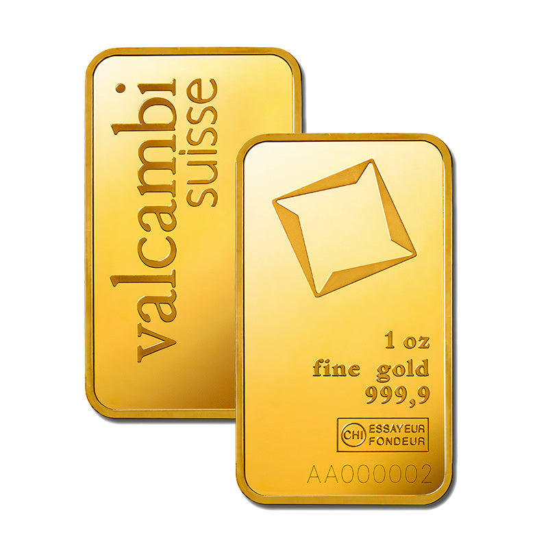 Valcambi Suisse 1 Ounce Gold Bar 24KT - FKJGBR24K2178