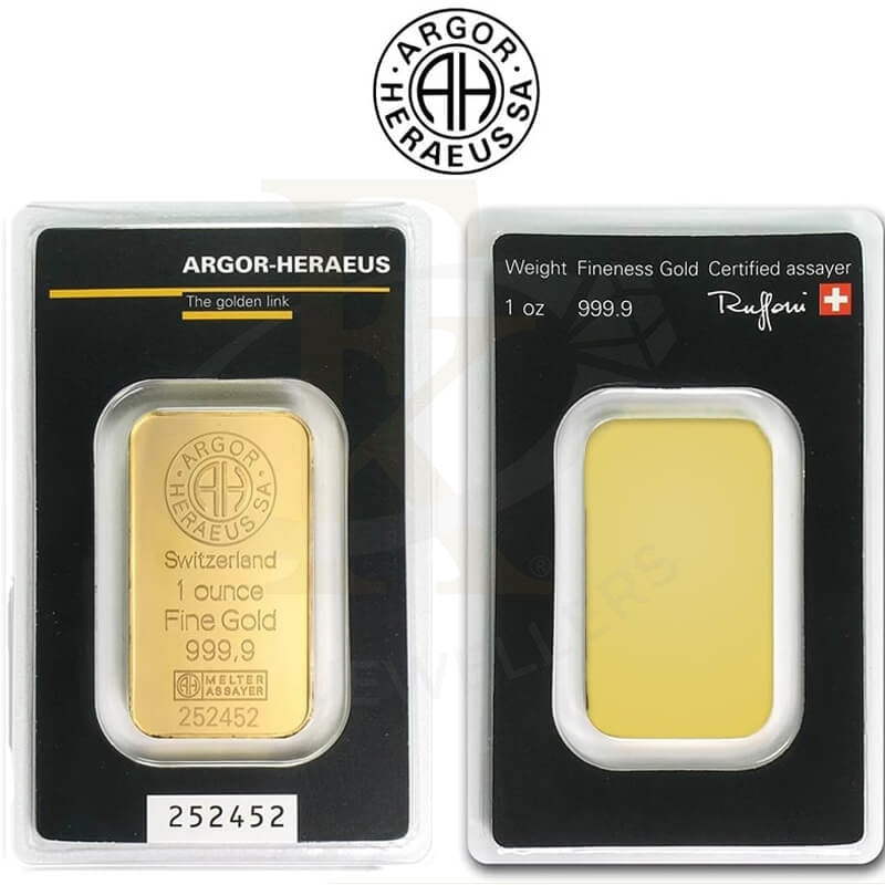 Argor Heraeus 1 Ounce Gold Bar 24Kt - Fkjgbr24K2207 Bars
