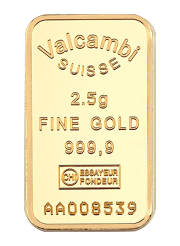 Valcambi Suisse 2.5g Fine Gold 999.9 Purity 24KT - FKJGBR24K6062