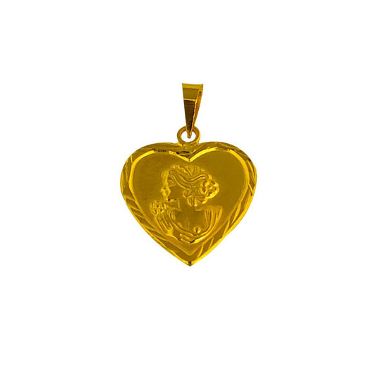 Gold Heart Pendant 18KT - FKJPND1838-fkjewellers