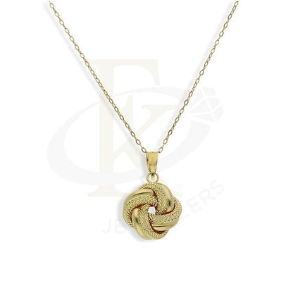 Gold Knot Shaped Pendant Set (Necklace And Earrings) 18Kt - Fkjnklst18K2206 Sets