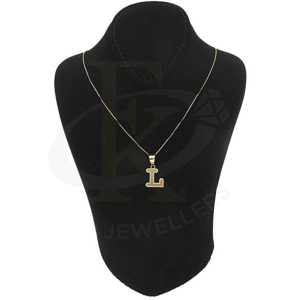 عقد ذهب (سلسلة مع قلادة الأبجدية) 18 قيراط - Fkjnkl18K2260 عقد