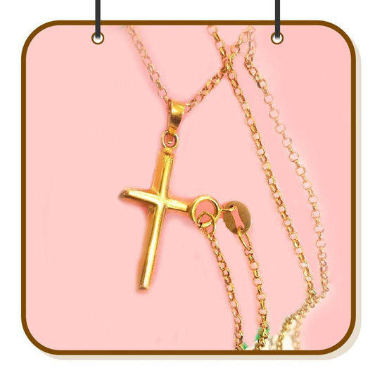 Gold Necklace (Chain with Cross Pendant) 18KT - FKJNKL1174-fkjewellers