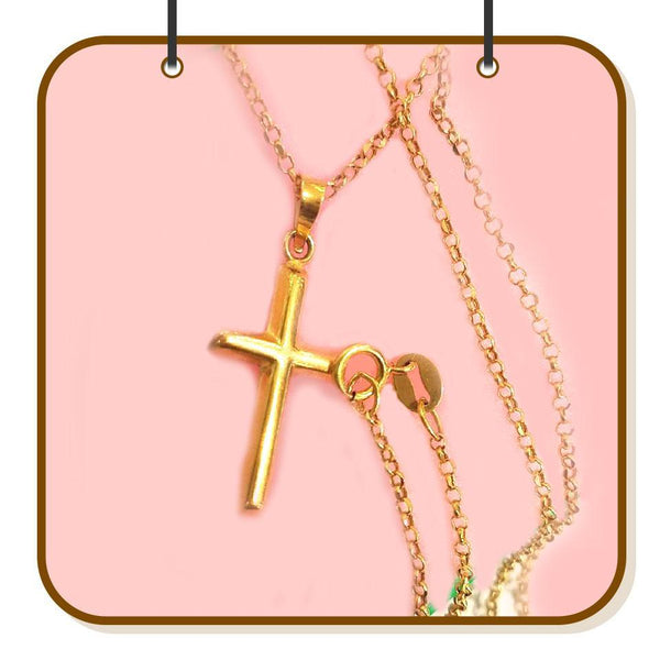 Gold Necklace (Chain with Cross Pendant) 18KT - FKJNKL1174-fkjewellers