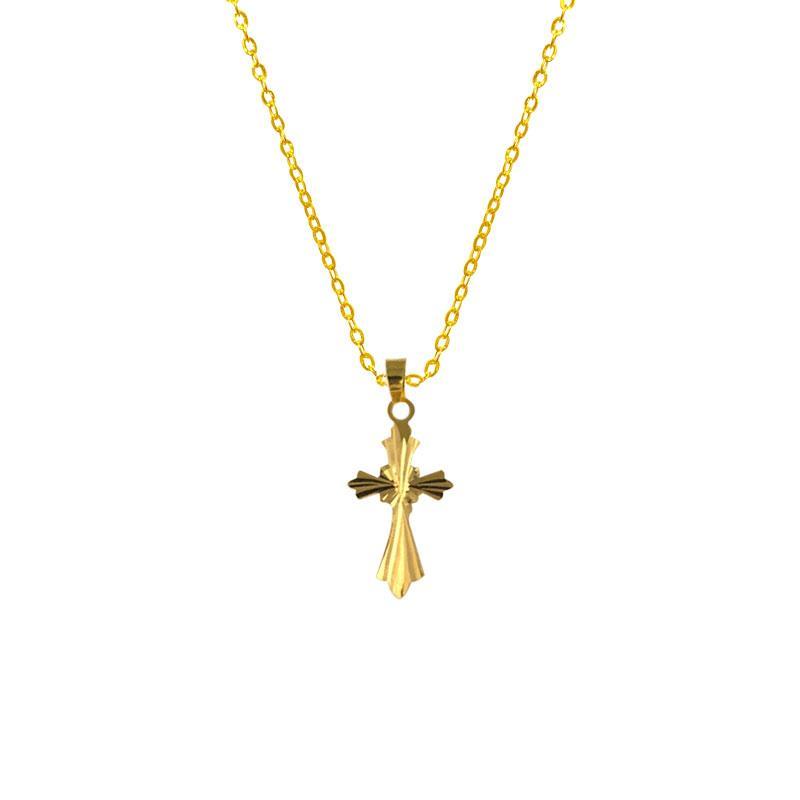 Gold Necklace (Chain with Cross Pendant) 18KT - FKJNKL1647-fkjewellers