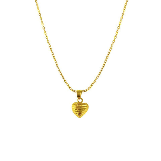 Gold Necklace (Chain with Heart Pendant) 18KT - FKJNKL1726-fkjewellers