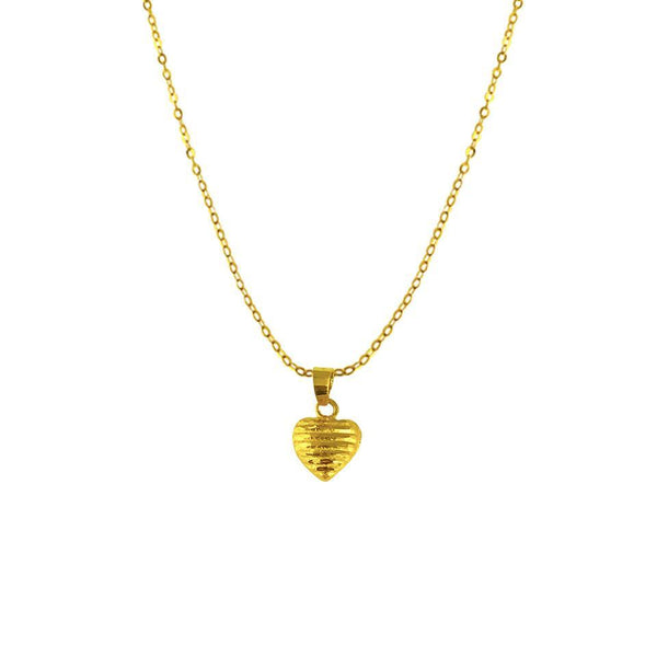 Gold Necklace (Chain with Heart Pendant) 18KT - FKJNKL1726-fkjewellers