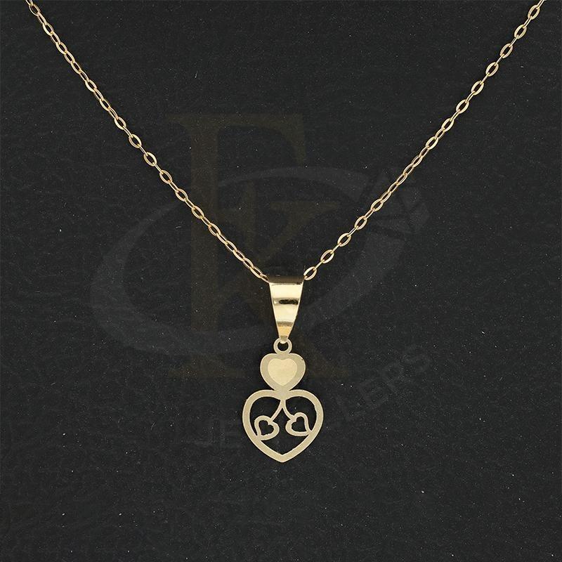 Gold Necklace (Chain With Twin Hearts Pendant) 18Kt - Fkjnkl18K2332 Necklaces