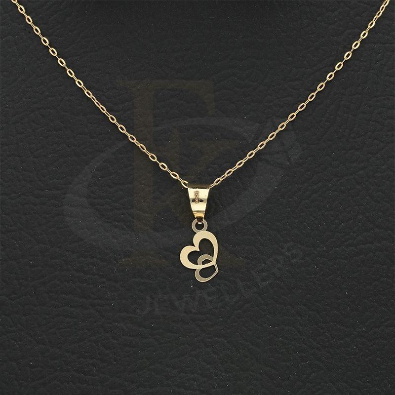 Gold Necklace (Chain With Twin Hearts Pendant) 18Kt - Fkjnkl18K2335 Necklaces