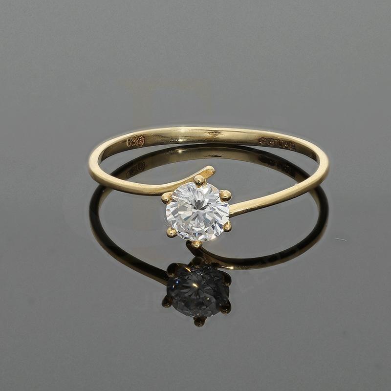 Gold Round Shaped Solitaire Ring In 18Kt - Fkjrn18K2678 Rings