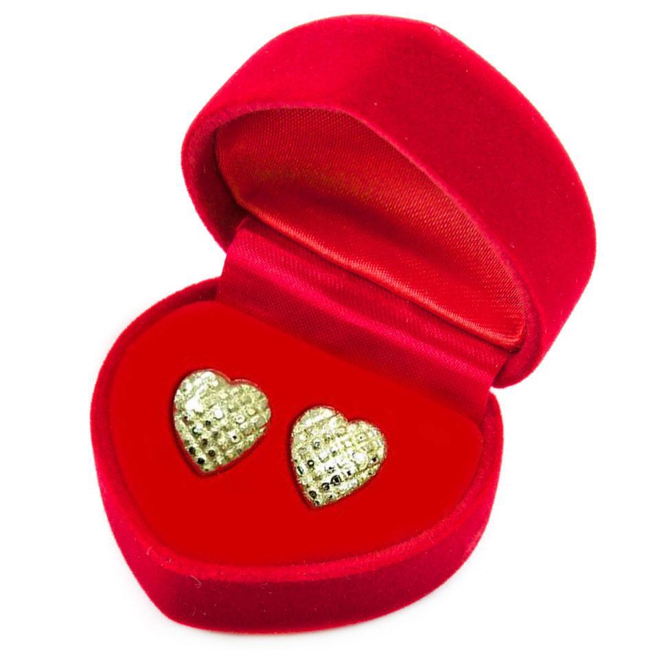 Gold Stud Heart Earrings 18KT - FKJERN1415-fkjewellers