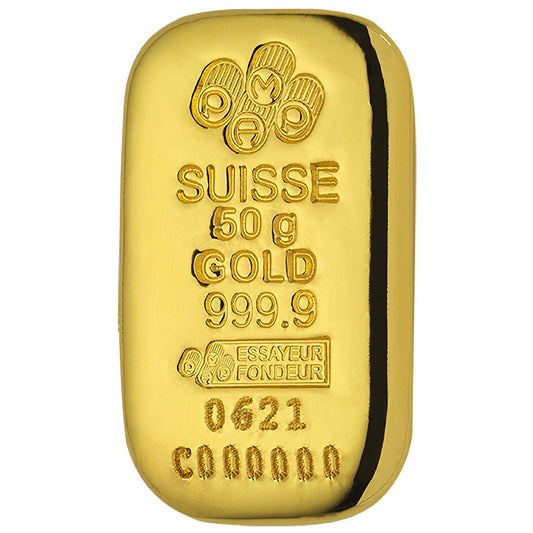 Pamp Suisse 50 Grams Gold Cast Bar 24KT - FKJGBR24K2210
