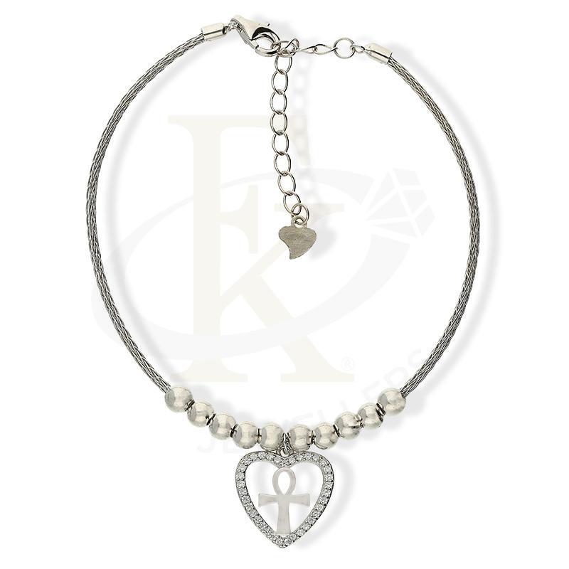 Italian Silver 925 Cross In Heart Beads Bracelet - Fkjbrlsl2369 Bracelets