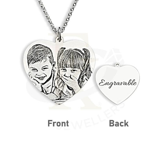 Italian Silver 925 Engraved Heart Photo Necklace - Fkjnklsl2603 Necklaces