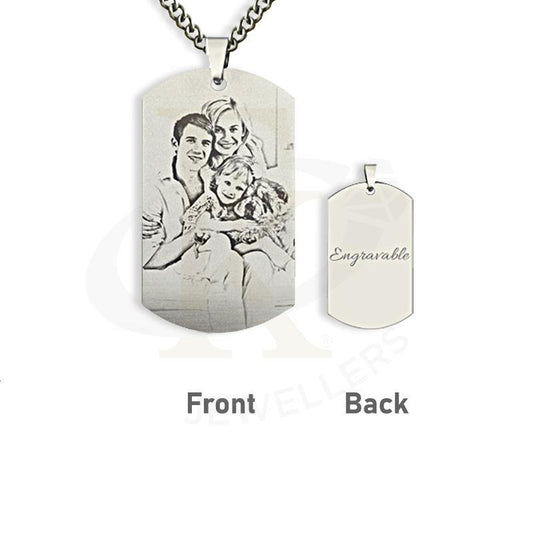 Italian Silver 925 Engraved Photo Necklace - Fkjnklsl2605 Necklaces