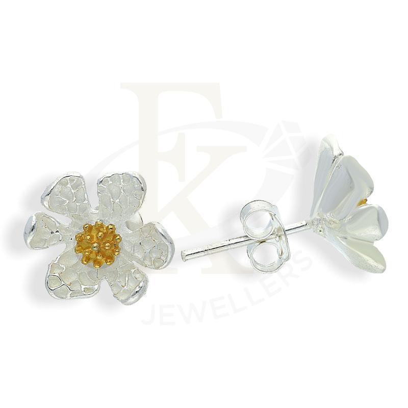 Sterling Silver 925 Flower Earrings - FKJERNSL2183