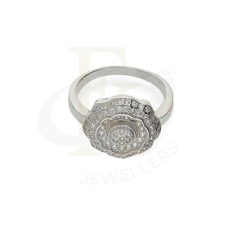 Italian Silver 925 Flower Shaped Pendant Set (Necklace Earrings And Ring) - Fkjnklstsl2200 Sets