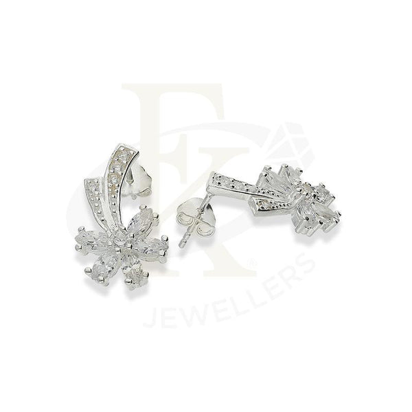 Italian Silver 925 Flower Shaped Pendant Set (Necklace Earrings And Ring) - Fkjnklstsl2201 Sets