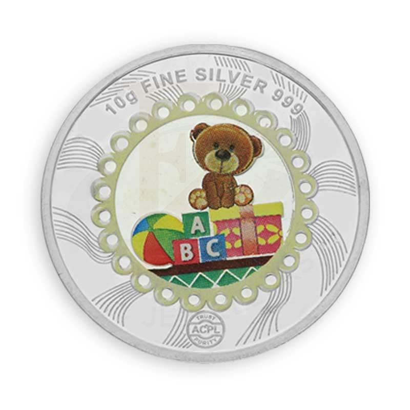 Silver 10 Grams Baby And Teddy Bear Coin In Fine 999 - Fkjconsl3104 Bars