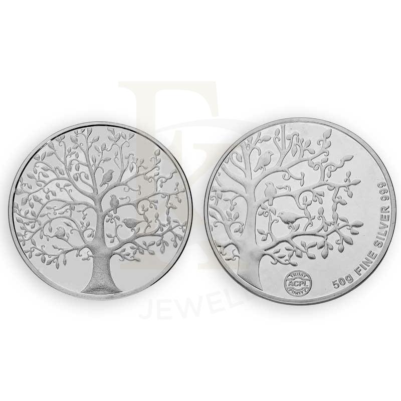 50 Gm Silver Coin Price Pc Jewellers Buy 50 Grams Silver Coin in 999 Silver at FKJewellers - FKJCONSL3116