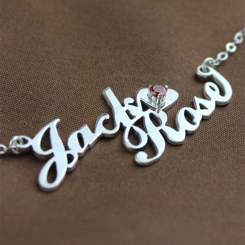 Silver 925 Personalized Name With Love Heart Necklace - Fkjnklsl2686 Necklaces