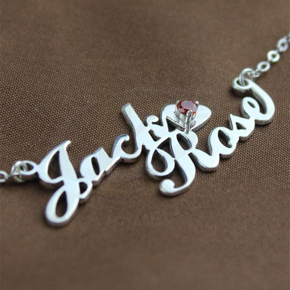 Silver 925 Personalized Name With Love Heart Necklace - Fkjnklsl2686 Necklaces