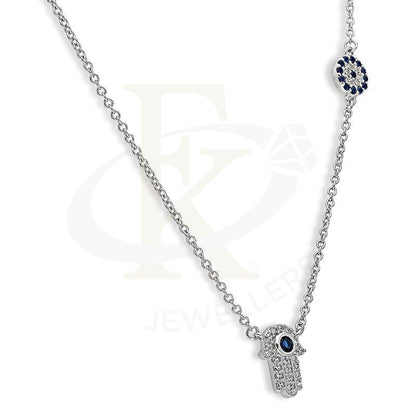 Italian Silver 925 Hamsa Hand With Evil Eye Necklace - Fkjnklsl2582 Necklaces