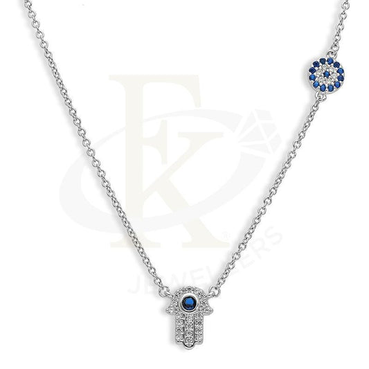 Italian Silver 925 Hamsa Hand With Evil Eye Necklace - Fkjnklsl2582 Necklaces