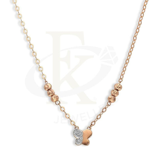 Italian Silver 925 Rose Gold Plated Butterfly Necklace - Fkjnklsl2593 Necklaces