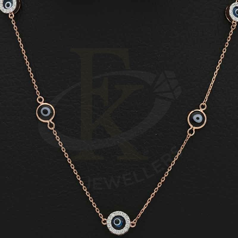 Italian Silver 925 Rose Gold Plated Evil Eye Necklace - Fkjnklsl2649 Necklaces