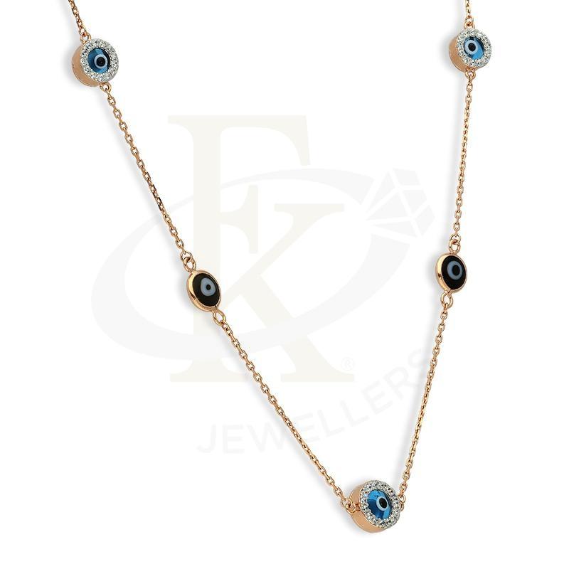 Italian Silver 925 Rose Gold Plated Evil Eye Necklace - Fkjnklsl2649 Necklaces