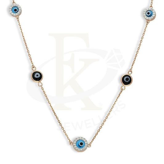 Italian Silver 925 Rose Gold Plated Evil Eye Necklace - Fkjnklsl2649 Necklaces