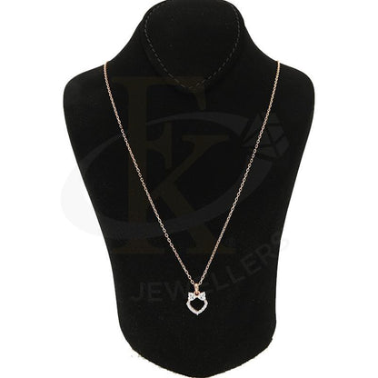 Italian Silver 925 Rose Gold Plated Heart Necklace - Fkjnklsl2626 Necklaces
