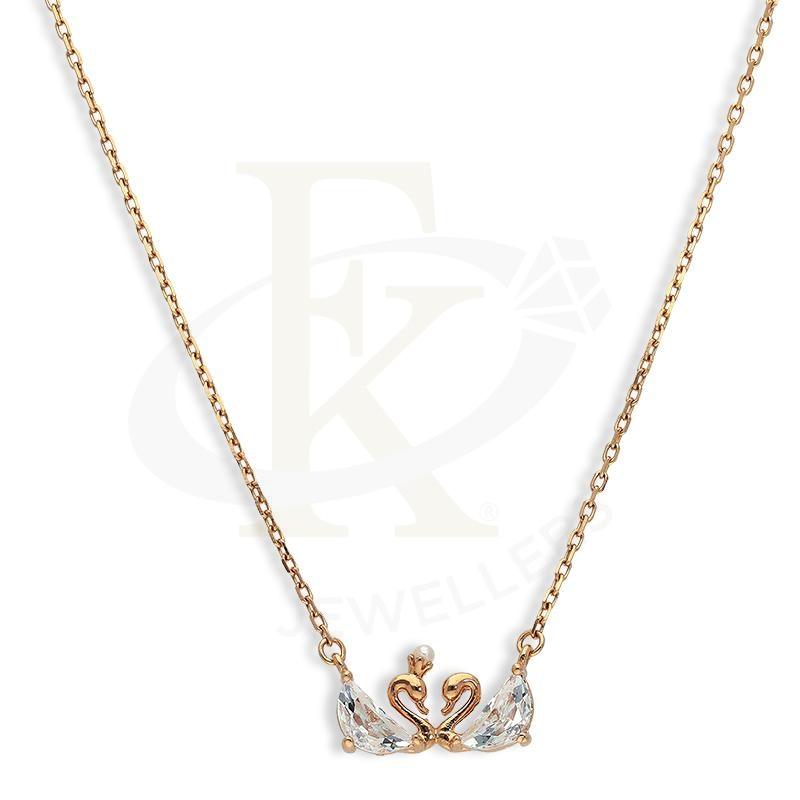 عقد من الفضة الإيطالية عيار ٩٢٥ مطلي بالذهب الوردي - عقد Fkjnklsl925